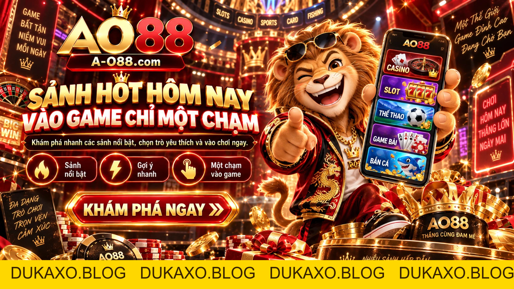 Game AO88 - Fishing, Slot, Poker, Rummy, Aviator & Casino - DUKAXO