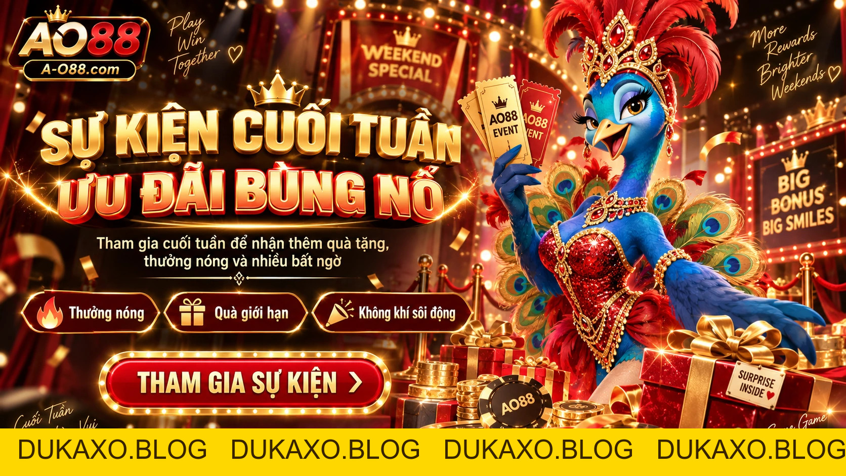 Sự Kiện AO88 – Khuyến Mãi Hàng Ngày & Cuối Tuần - DUKAXO