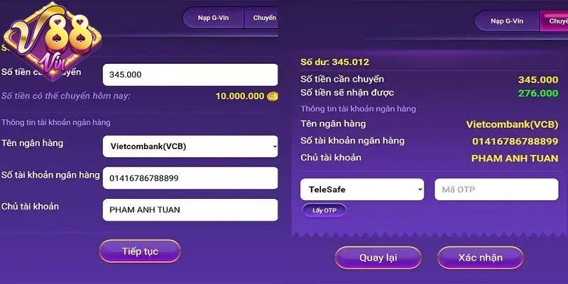 Rút tiền 88Vin - Đa dạng phương thức thanh toán tiện lợi - DUKAXO